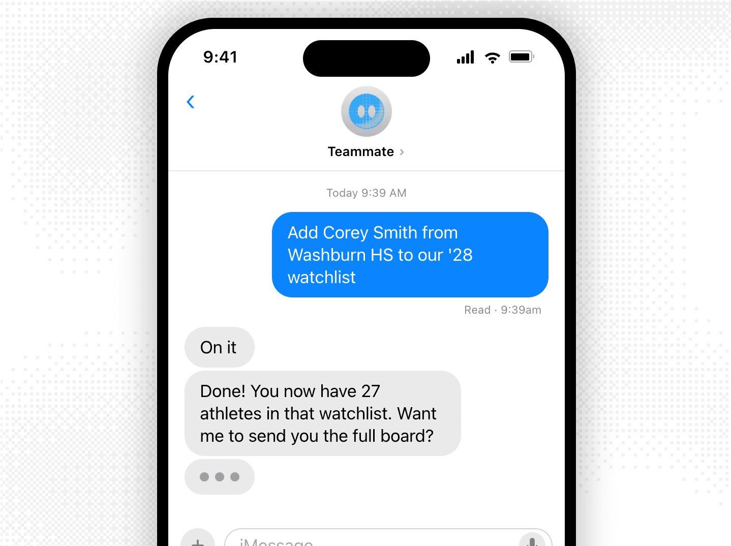 Text your Teammate via iMessage