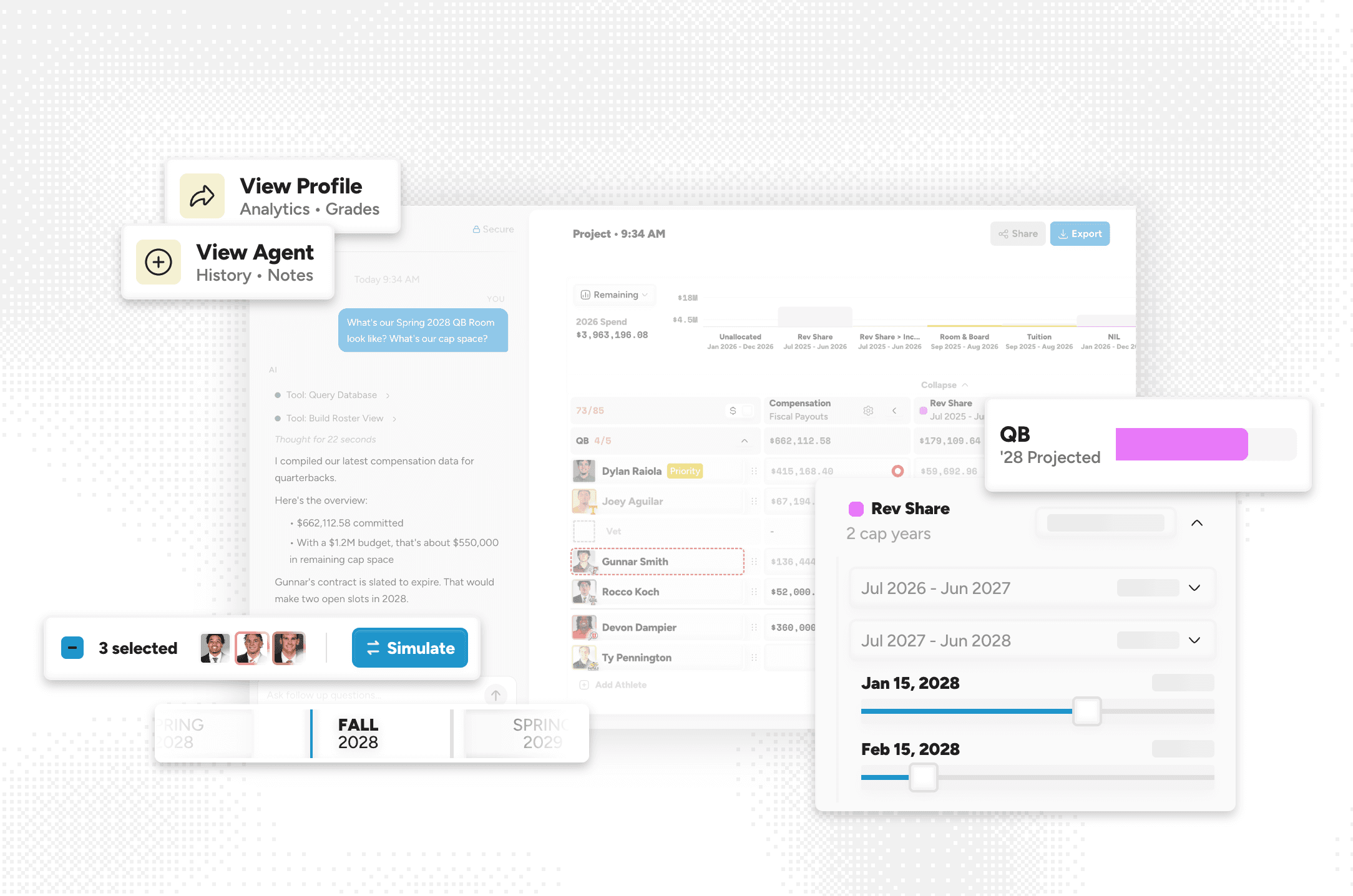 Cap management workspace