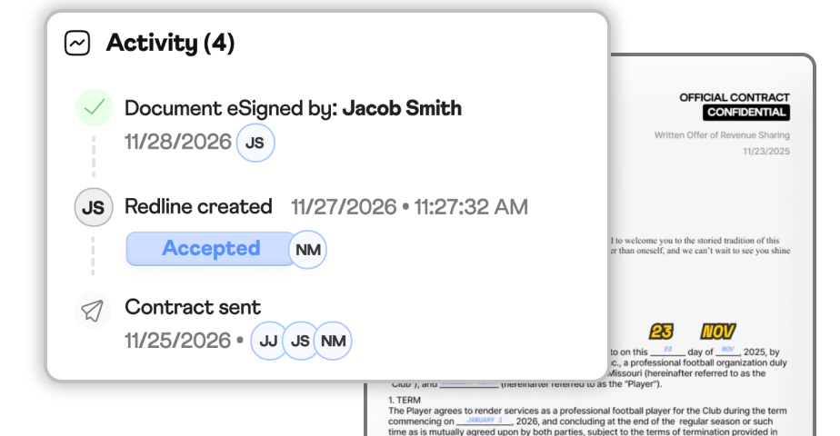 Track signing status